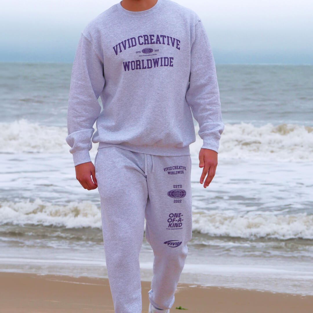 Worldwide Sweatsuit - Light Ash | Vivid Creative Studio